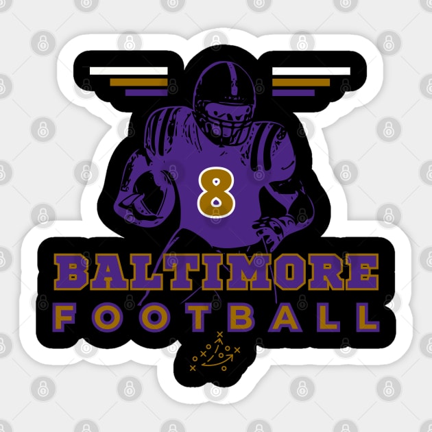 Baltimore Football Vintage Style Sticker by Borcelle Vintage Apparel 